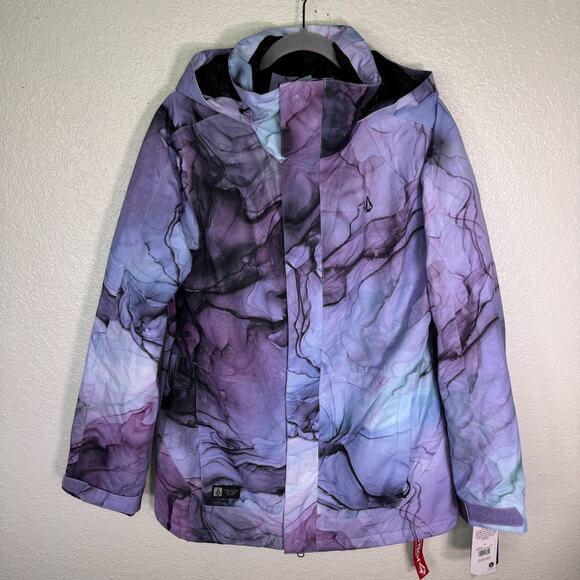 Volcom Westland Jacket Womens Medium Insulated Snowboard Ski Winter Marble NEW - Picture 1 of 13
